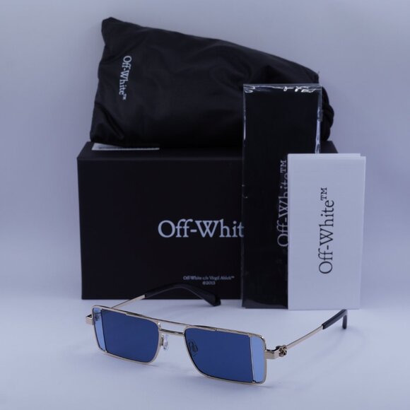 Off-White OERI14A CORTEZ 7645 Rectangle Sunglasses – Gold/Blue - Picture 5 of 11